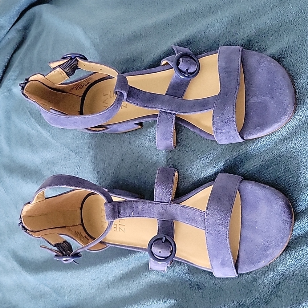 Zip back strappy very low heels